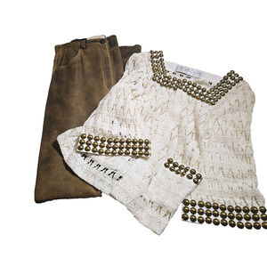 Trina Turk Cotton size 8 sweater with brass